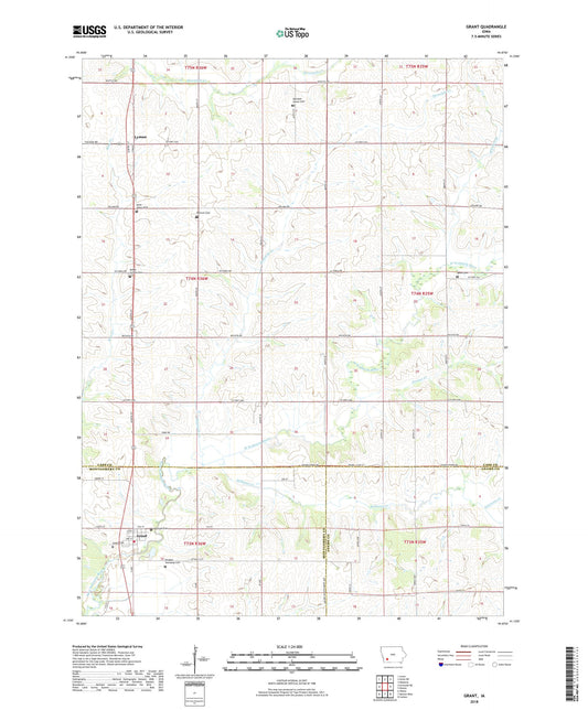 Grant Iowa US Topo Map Image