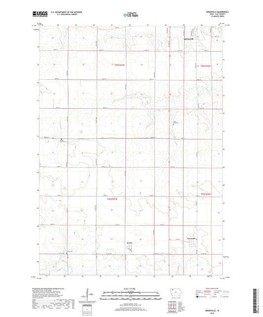 Greenville Iowa US Topo Map Image