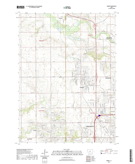 Grimes Iowa US Topo Map Image