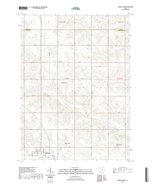 Grinnell North Iowa US Topo Map Image