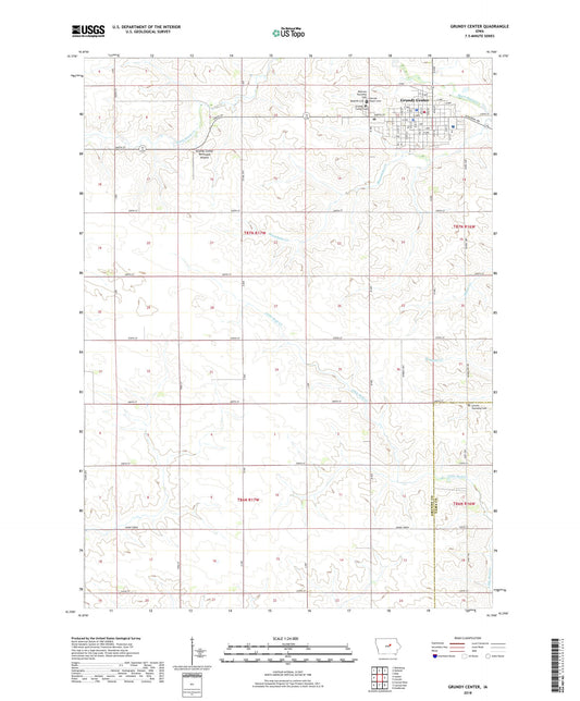 Grundy Center Iowa US Topo Map Image