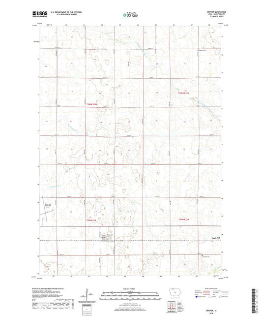 Gruver Iowa US Topo Map Image
