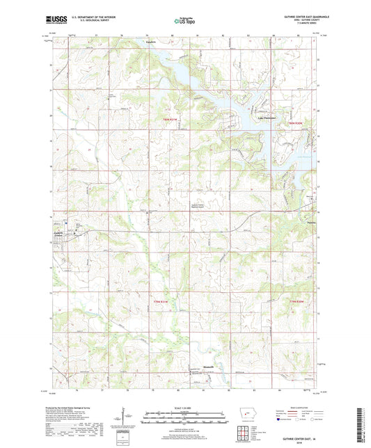 Guthrie Center East Iowa US Topo Map Image