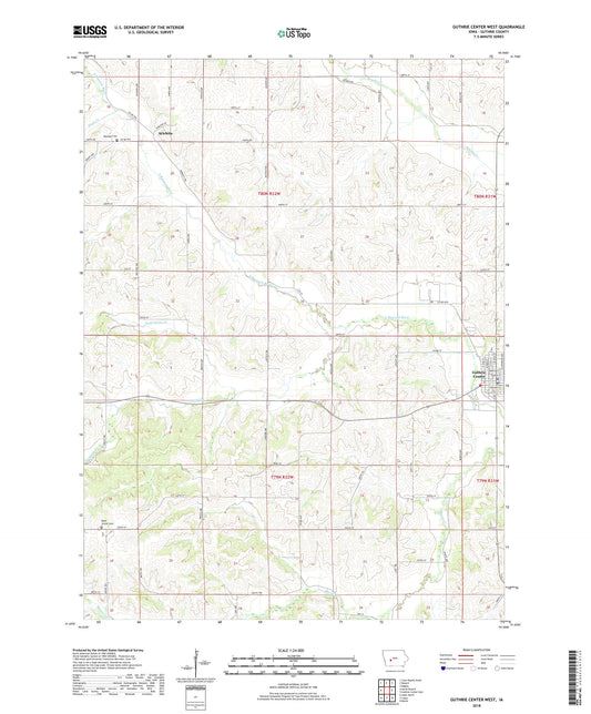 Guthrie Center West Iowa US Topo Map Image