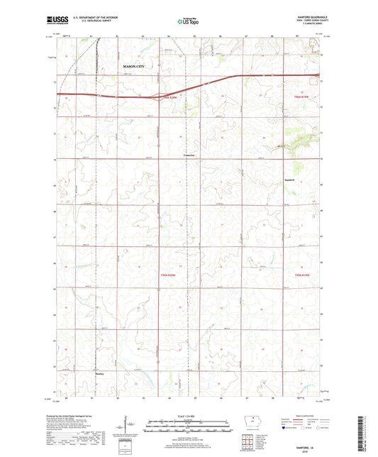 Hanford Iowa US Topo Map Image