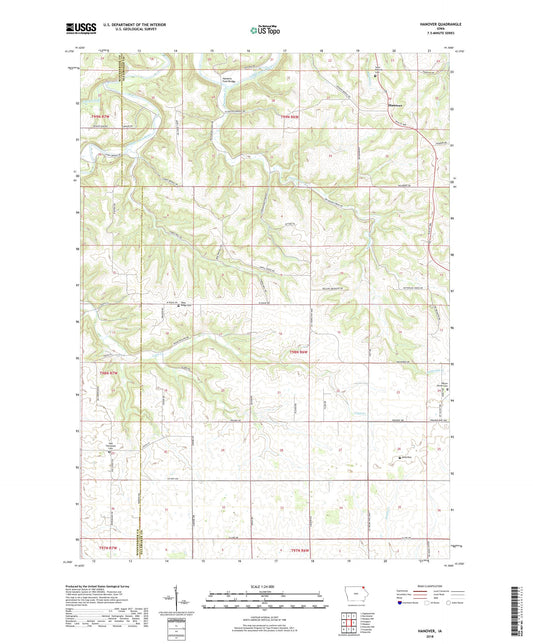 Hanover Iowa US Topo Map Image