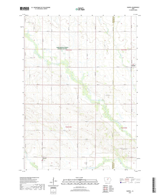 Hansell Iowa US Topo Map Image