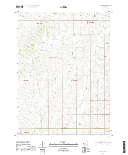 Hard Scratch Iowa US Topo Map Image