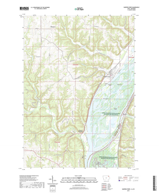 Harpers Ferry Iowa US Topo Map Image