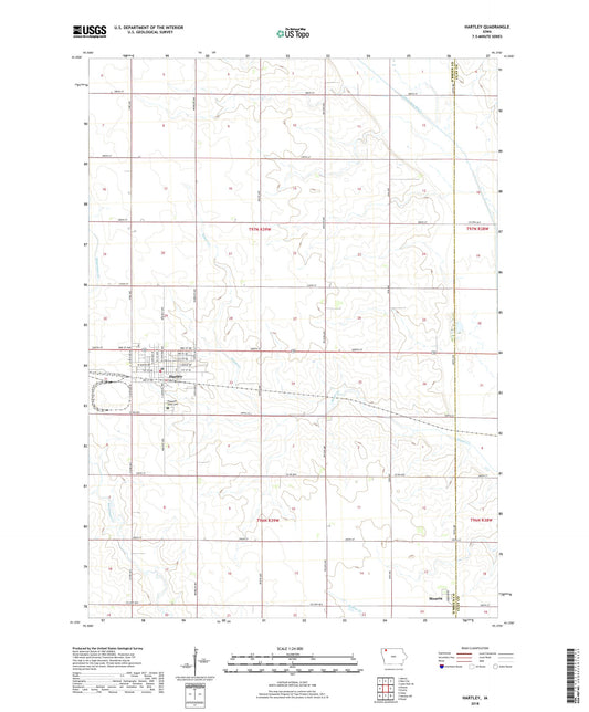 Hartley Iowa US Topo Map Image