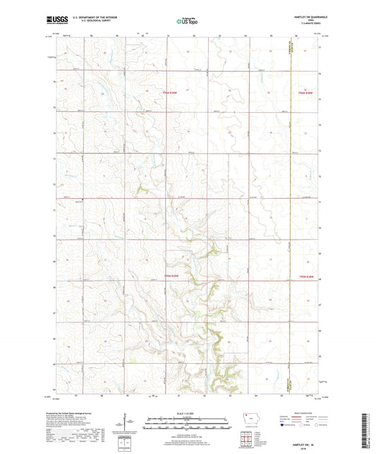 Hartley SW Iowa US Topo Map Image