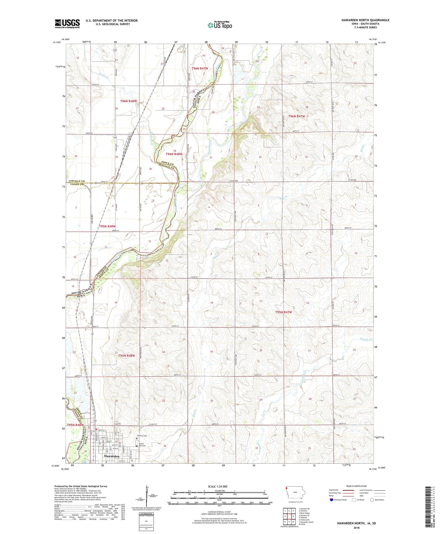 Hawarden North Iowa US Topo Map Image