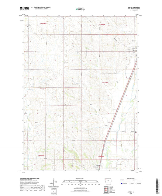 Hinton Iowa US Topo Map Image