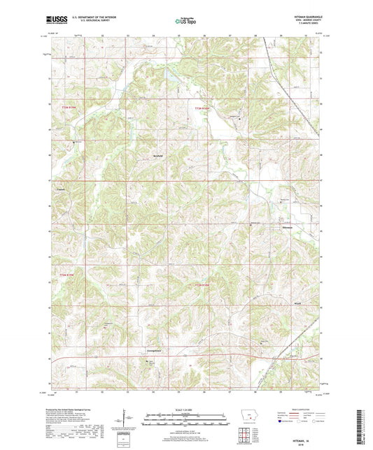 Hiteman Iowa US Topo Map Image
