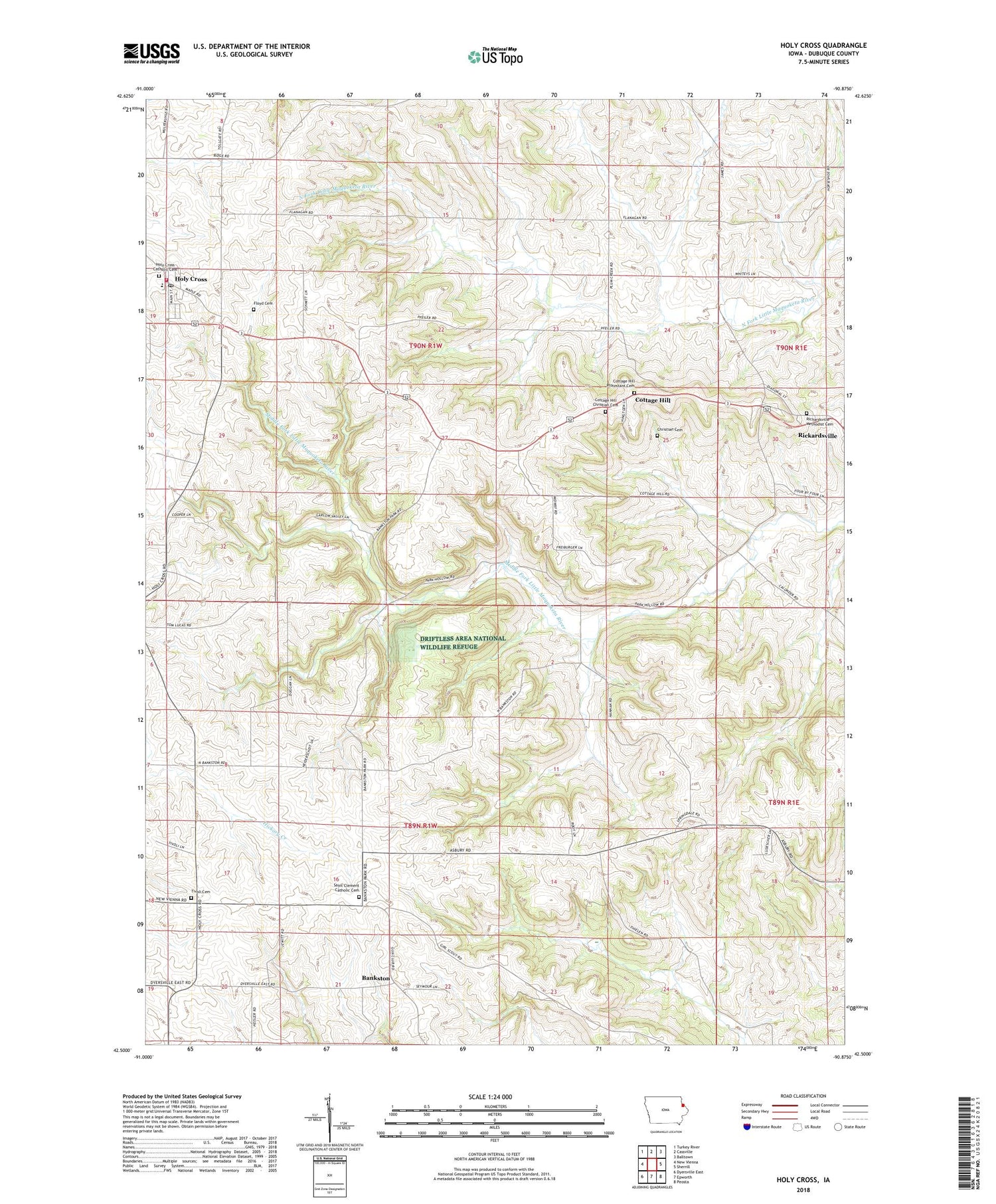 Holy Cross Iowa US Topo Map Image