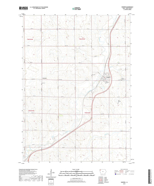 Hospers Iowa US Topo Map Image