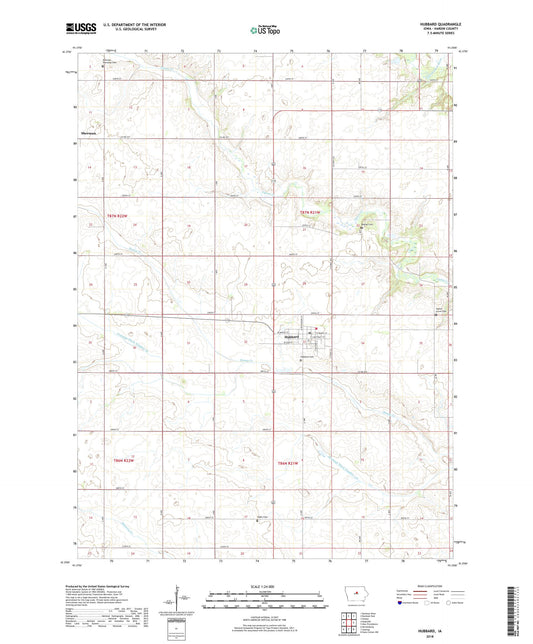 Hubbard Iowa US Topo Map Image