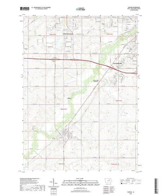 Hudson Iowa US Topo Map Image