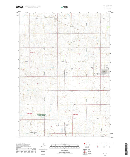 Hull Iowa US Topo Map Image