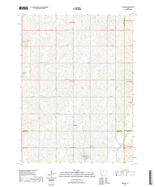Imogene Iowa US Topo Map Image