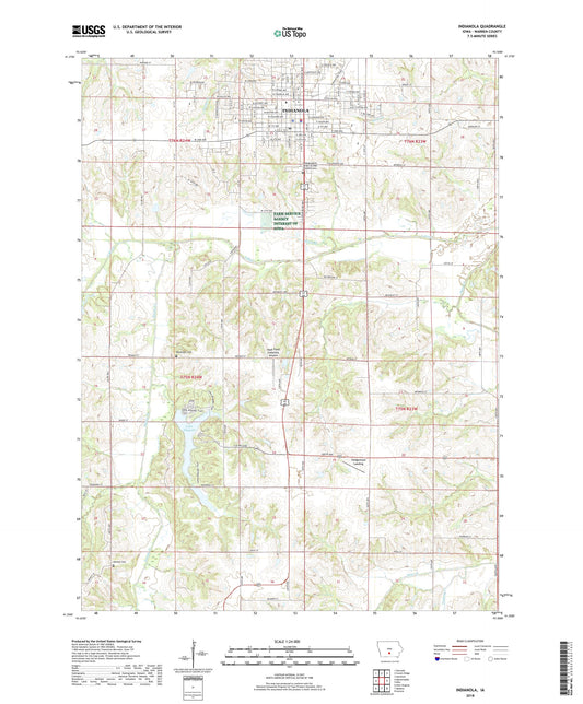 Indianola Iowa US Topo Map Image