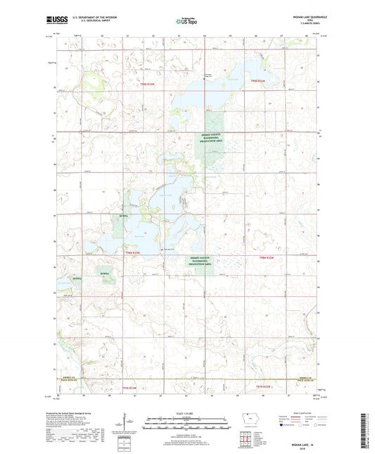 Ingham Lake Iowa US Topo Map Image