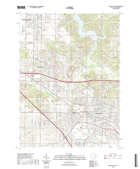 Iowa City West Iowa US Topo Map Image