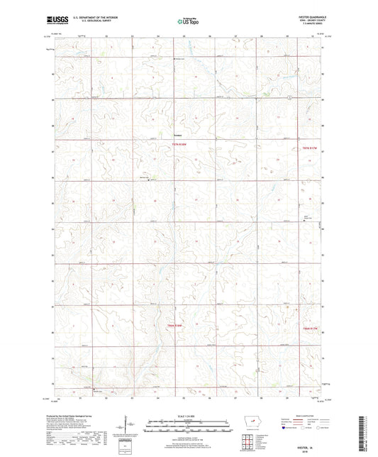 Ivester Iowa US Topo Map Image