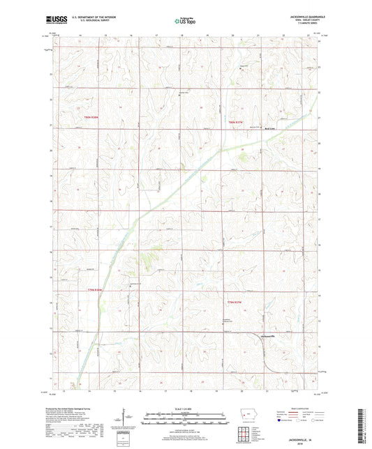 Jacksonville Iowa US Topo Map Image
