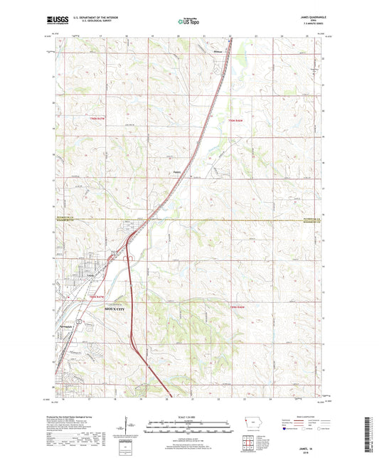 James Iowa US Topo Map Image