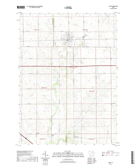 Jesup Iowa US Topo Map Image