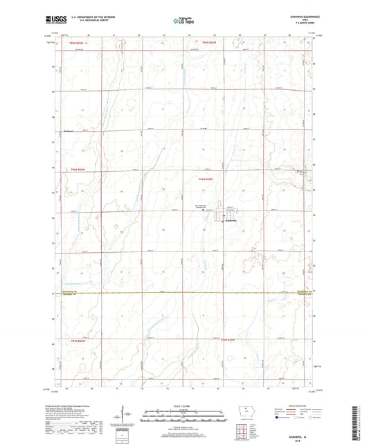 Kanawha Iowa US Topo Map Image