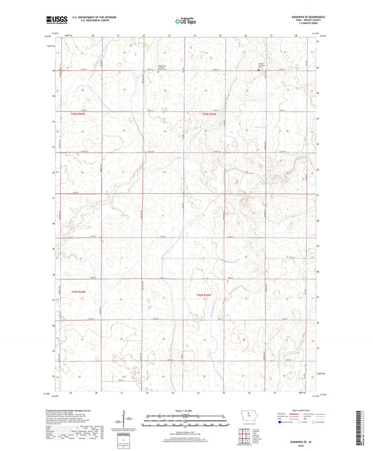 Kanawha SE Iowa US Topo Map Image