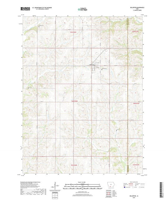 Kellerton Iowa US Topo Map Image