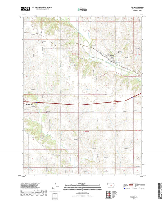 Kellogg Iowa US Topo Map Image