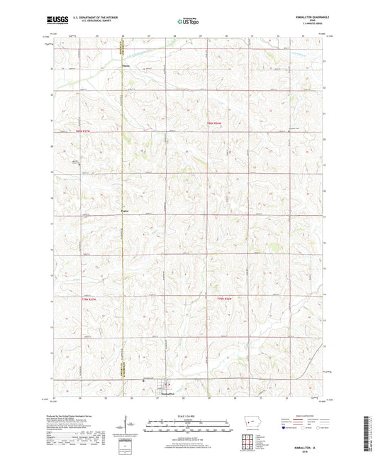 Kimballton Iowa US Topo Map Image