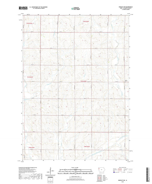 Kingsley NW Iowa US Topo Map Image