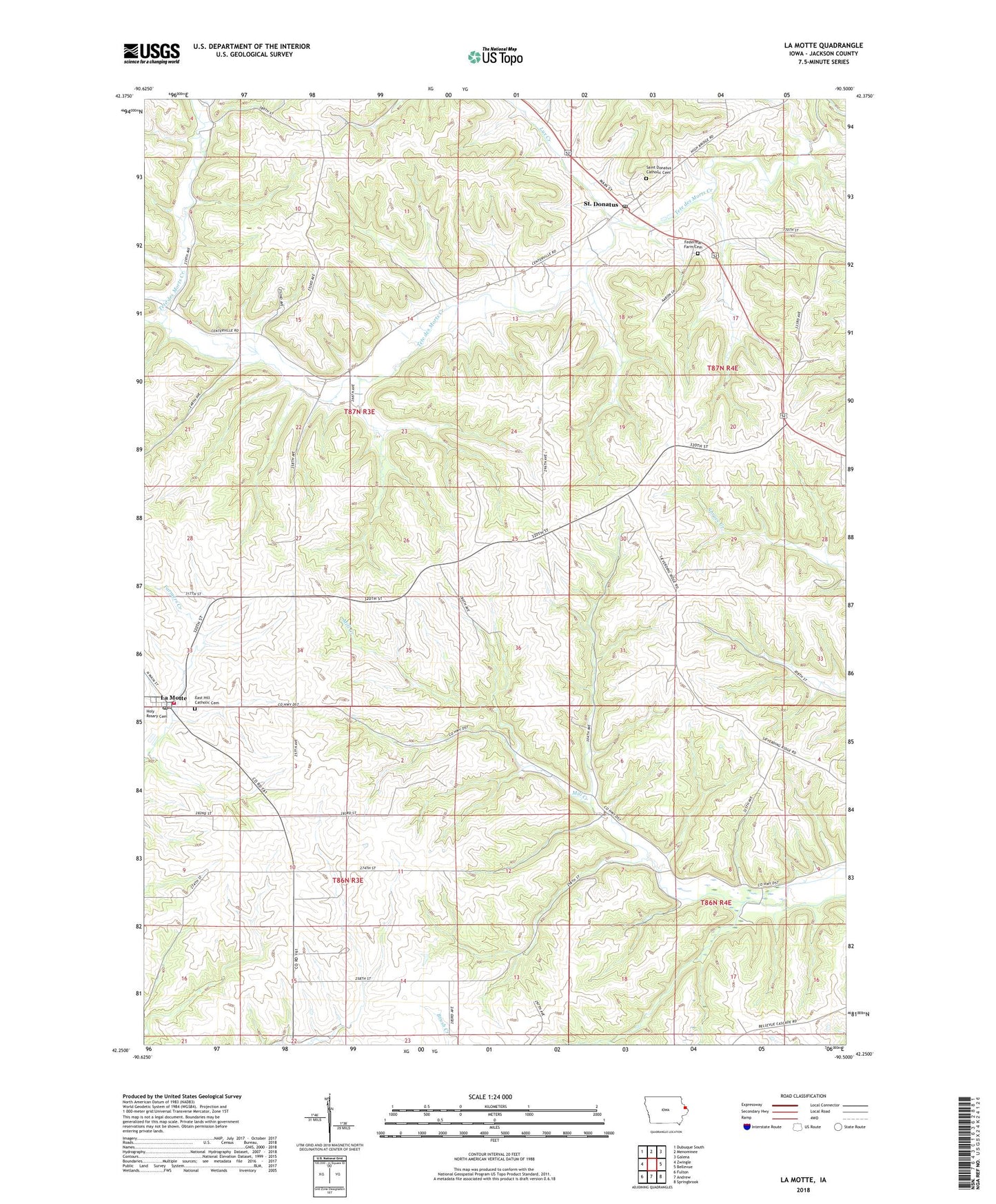 La Motte Iowa US Topo Map Image
