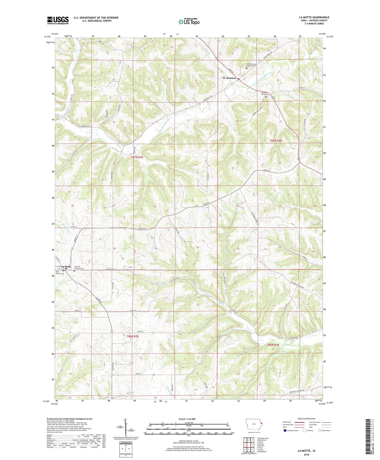 La Motte Iowa US Topo Map Image