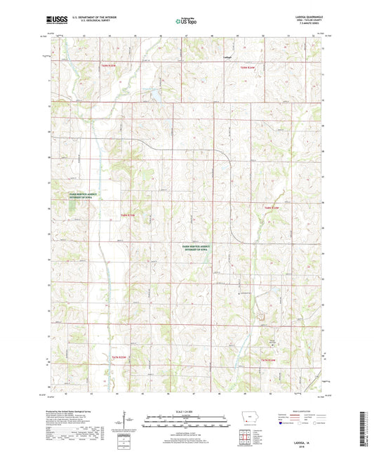 Ladoga Iowa US Topo Map Image