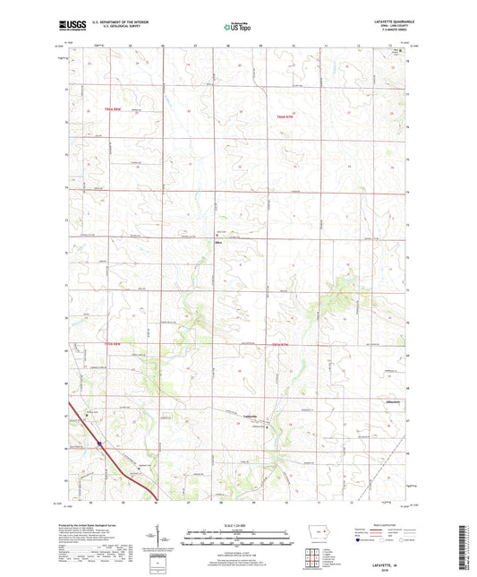 Lafayette Iowa US Topo Map Image