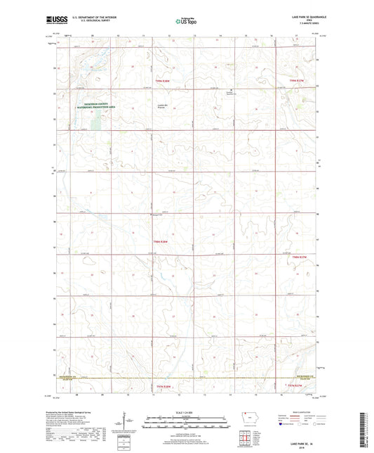 Lake Park SE Iowa US Topo Map Image