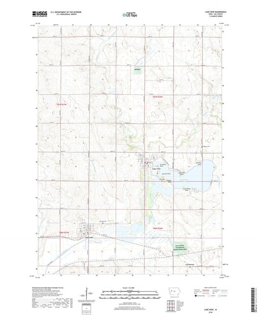 Lake View Iowa US Topo Map Image