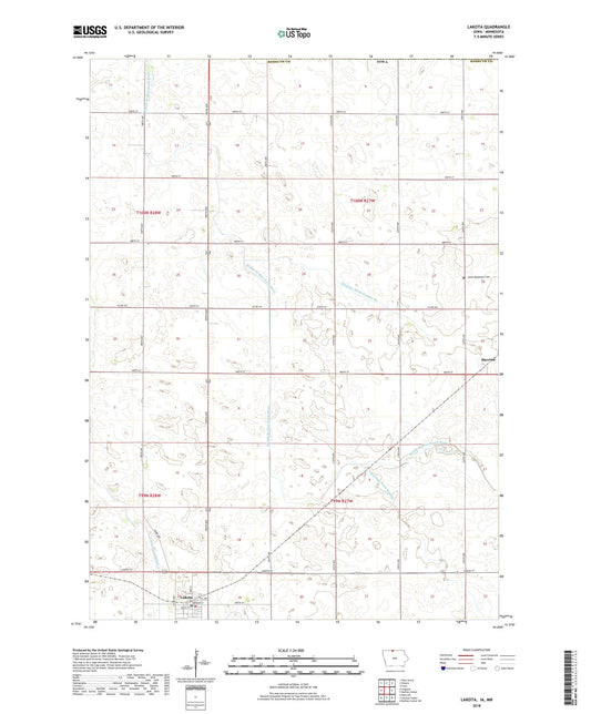 Lakota Iowa US Topo Map Image