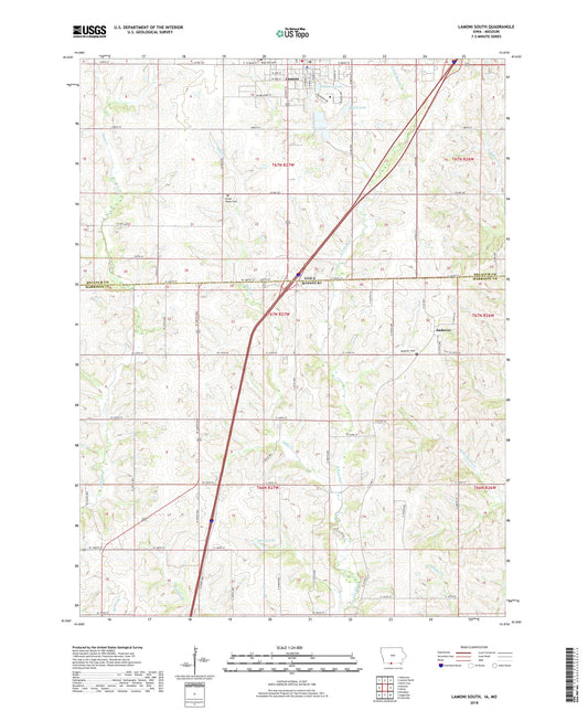 Lamoni South Iowa US Topo Map Image