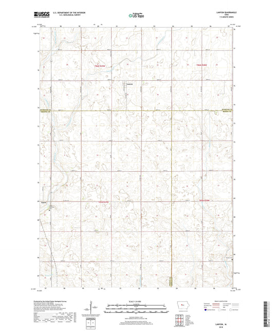 Lanyon Iowa US Topo Map Image