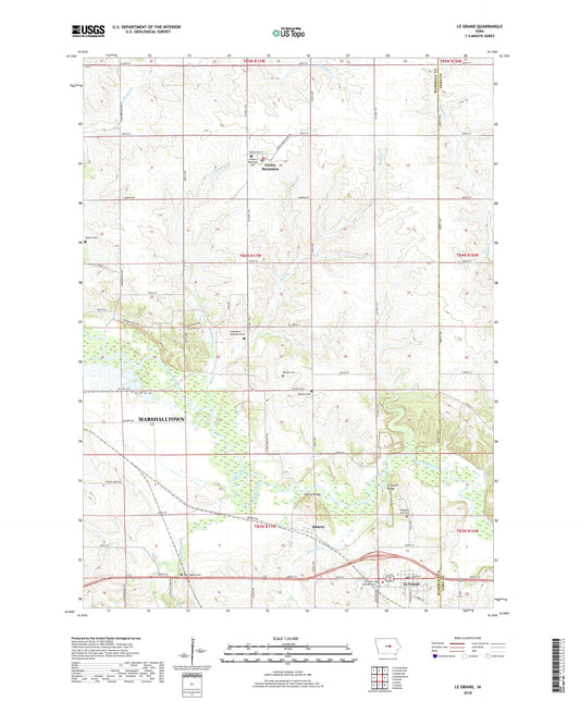 Le Grand Iowa US Topo Map Image