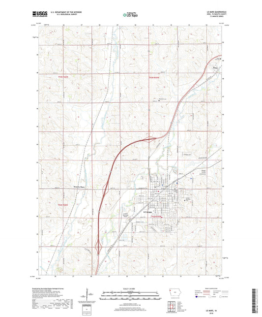 Le Mars Iowa US Topo Map Image