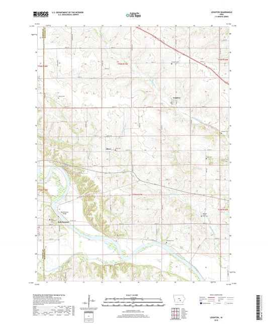 Leighton Iowa US Topo Map Image