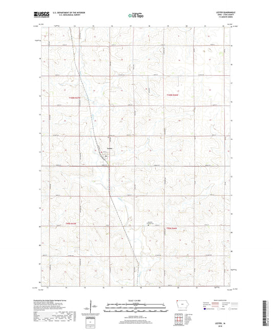 Lester Iowa US Topo Map Image